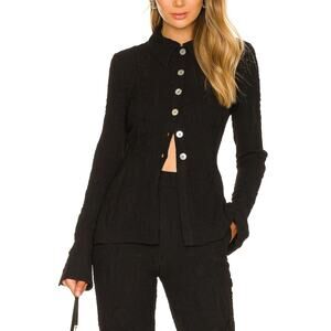 LPA Black Button-Up Blouse